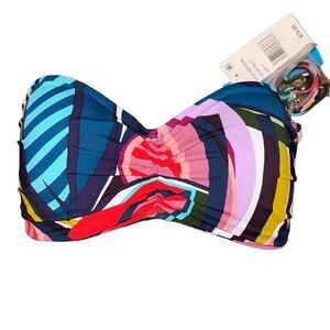 BLEU ROD BEATTIE ABSOLUTELY FABULOUS BANDEAU BRA SWIM TOP SIZE 6 NWT INCL STRAPS